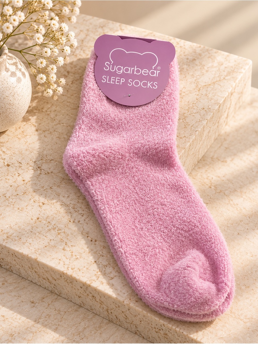Sugar Pink Fuzzy Sleep Socks - Men's Cozy Lounge Pair